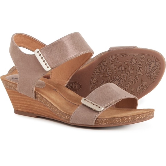Sofft Shoes - Sofft Verdi Brown/Gray Leather Wedge Sandals